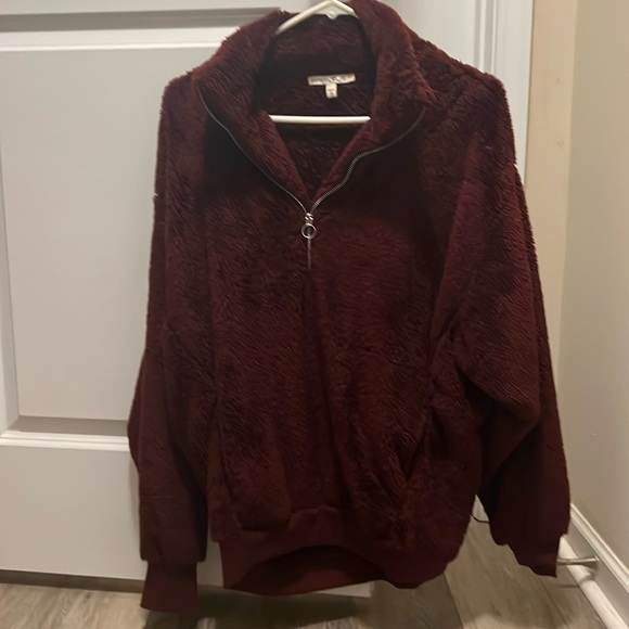 Express maroon fleece pullover - Picture 1 of 2
